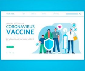 COVID-19 vaccine promotion web design vector