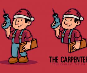 Carpenter cartoon character vector