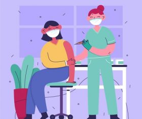 Cartoon illustration vaccination vector