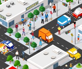 Cartoon isometric 3d illustration vector