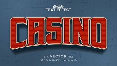 Casino editable text effect vector