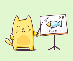 Cat cartoon illustration vector