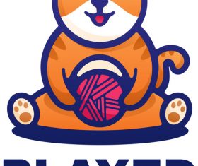 Cat cartoon mascot logo vector