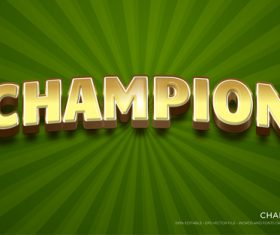 Champion text style effect vector