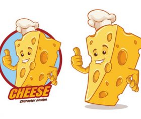 Cheese cartoon character mascot design vector