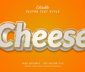 Cheese text style effect vector
