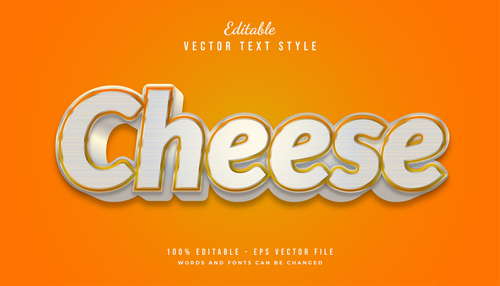 Cheese text style effect vector