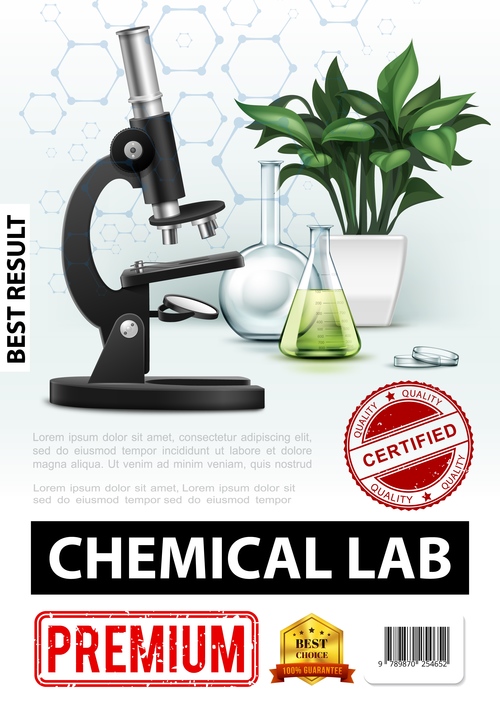 Chemical lab 3d illustration vector
