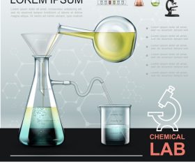 Chemistry experiment realistic 3d illustration vector