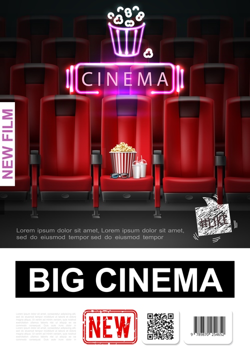 Cinema 3d illustration vector