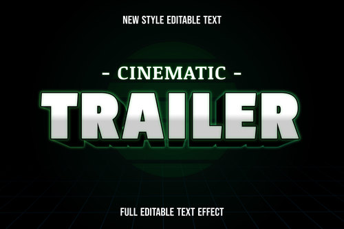 Cinematic trailer editable text effect vector