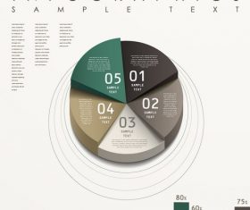 Circle analysis infographic vector
