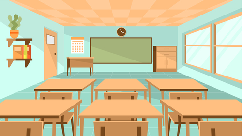 Class room illustration background vector