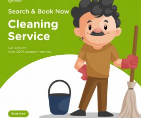 Cleaner cartoon illustration vector