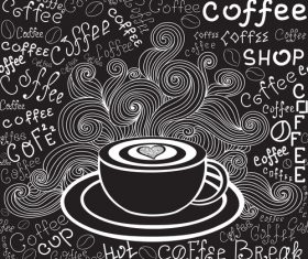 Coffee chalk drawing vector
