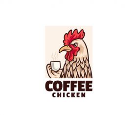 Coffee chicken logo vector