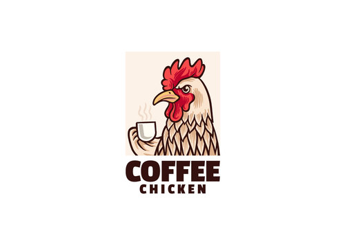 Coffee chicken logo vector