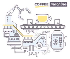Coffee machine business concept vector