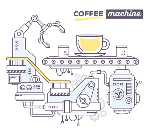 Coffee machine business concept vector
