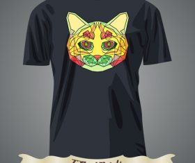 Color animal avatar head t-shirts design vector