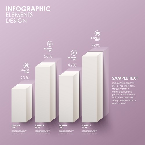 Columnar analysis infographic vector