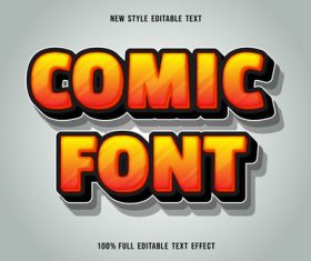 Comic font editable font text design vector