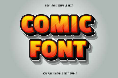Comic font editable font text design vector