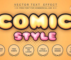 Comic style editable font text design vector