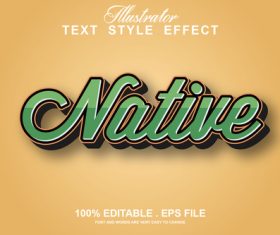 Conative editable text style effect vector