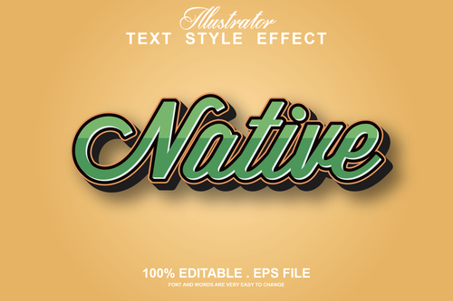 Conative editable text style effect vector