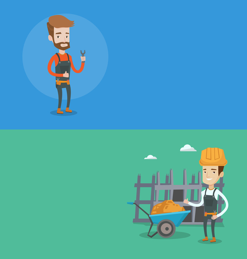 Construction worker and repairman vector