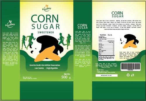 Corn sugar packaging vector
