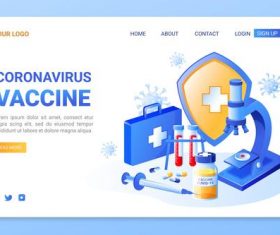Coronavirus vaccine appointment website page vector