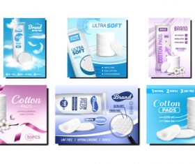 Cotton pads advertising vector