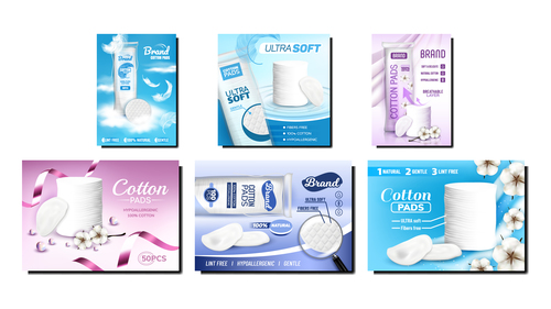 Cotton pads advertising vector