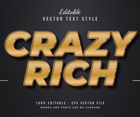 Crazy rich vector text style