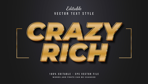 Crazy rich vector text style