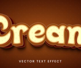 Cream editable font text design vector