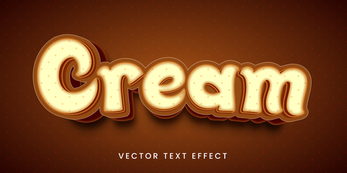 Cream editable font text design vector