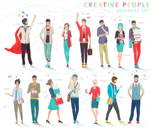 Creative people cartoon illustration vector