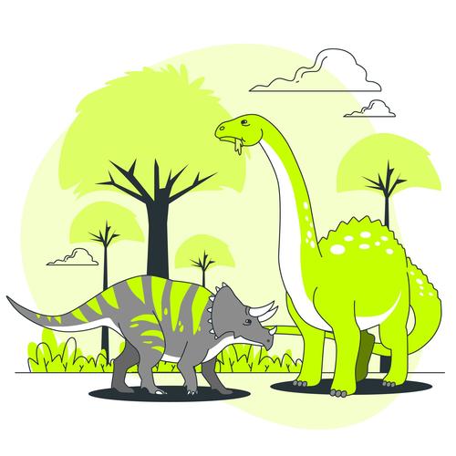 Cretaceous dinosaur illustration vector