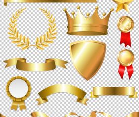 Crown and laurel and symbol design vector
