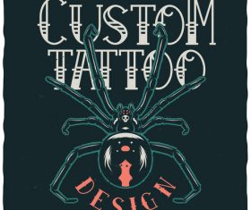 Custom tattoo illustration vector