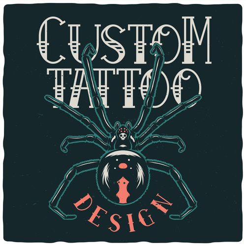 Custom tattoo illustration vector