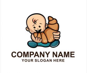 Cute baby logo vector