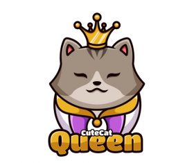 Cute cat queen cartoon vector