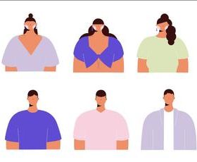 Cute minimal characters vector