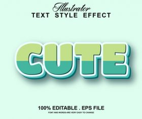 Cute text style effect vector