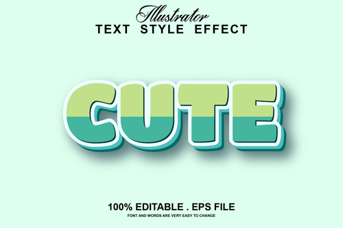 Cute text style effect vector