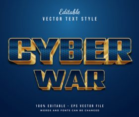 Cyber war vector text style
